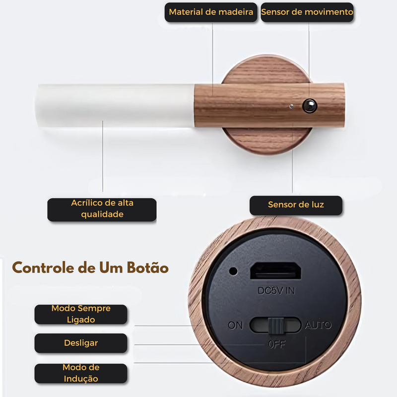 Luz de indução recarregável