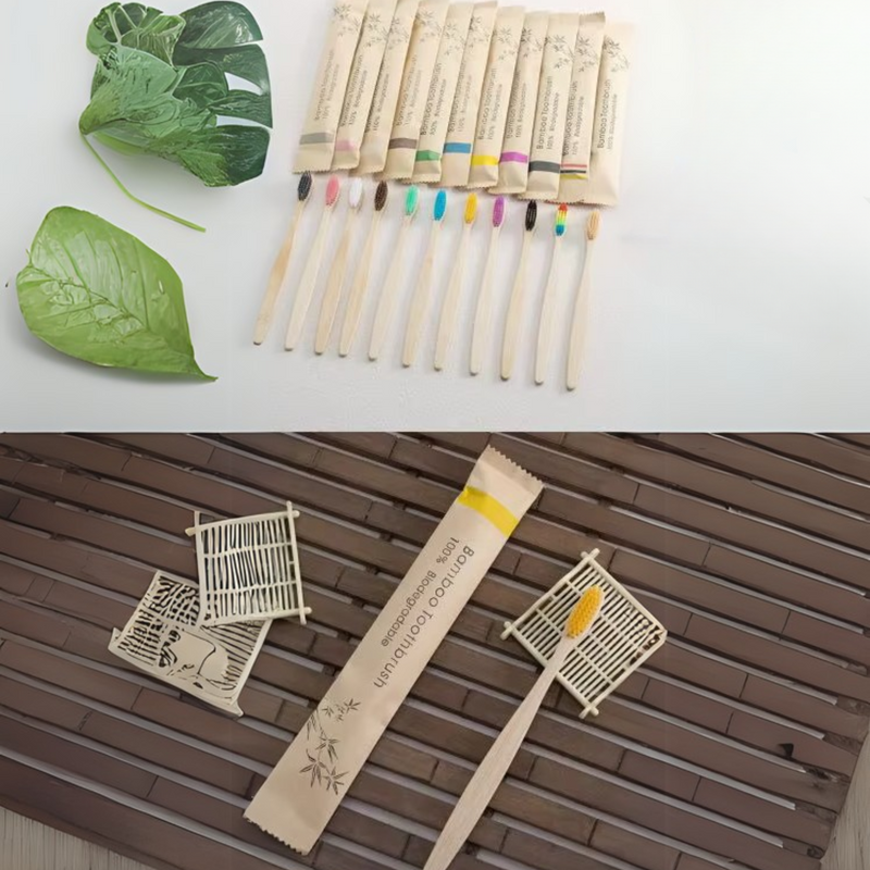 Conjunto de escovas de bambu