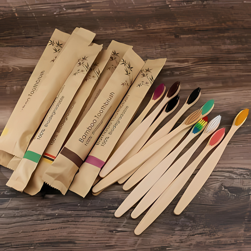 Conjunto de escovas de bambu