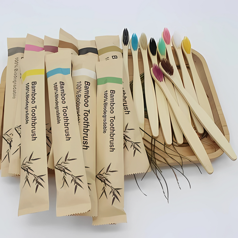 Conjunto de escovas de bambu