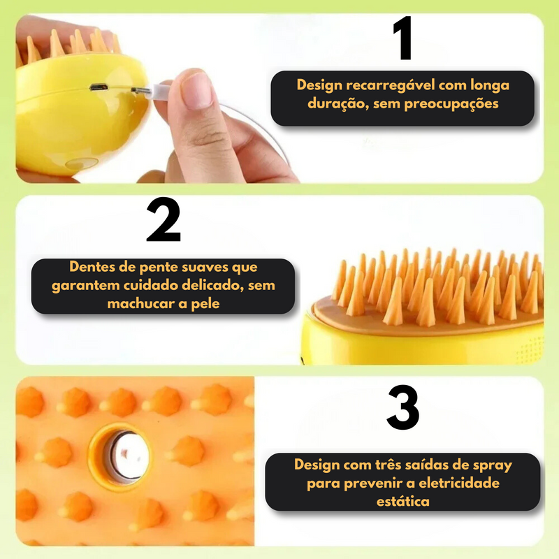 Escova De vapor Para Cães e Gatos