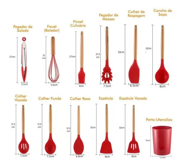 Utensílios de Cozinha Jogo de 12 Peças
