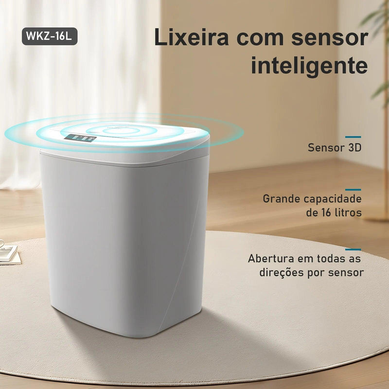 Lata de lixo com sensor de movimento