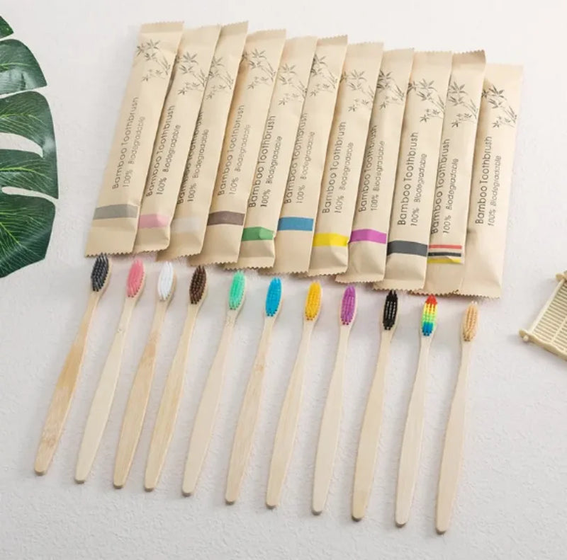 Conjunto de escovas de bambu