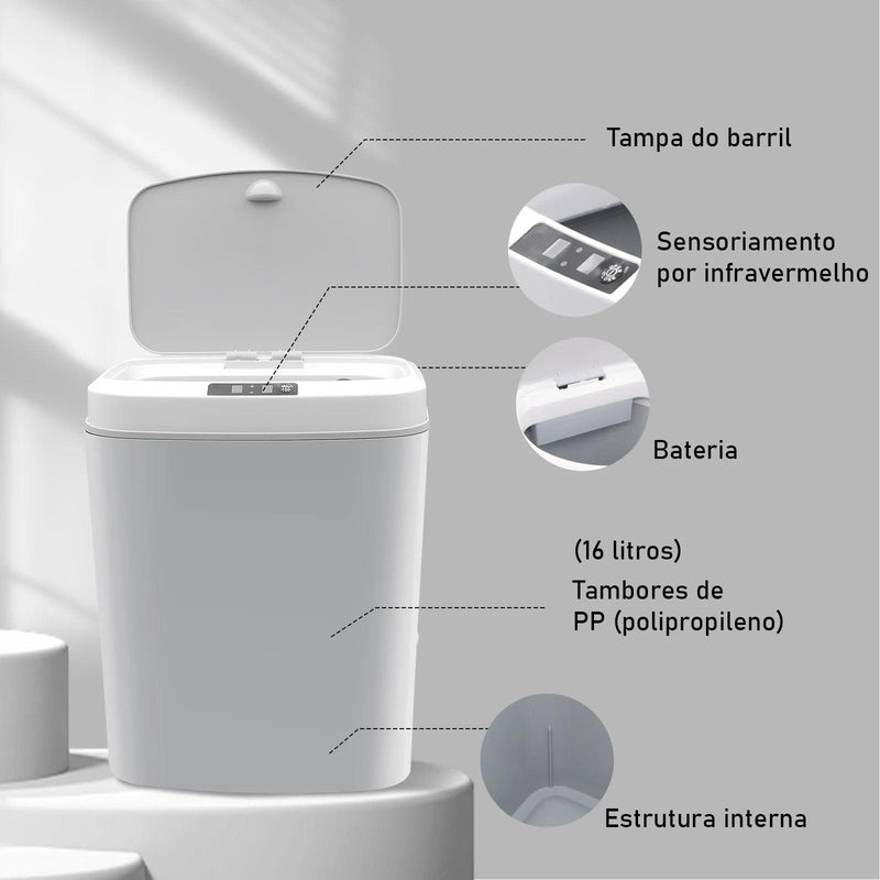 Lata de lixo com sensor de movimento